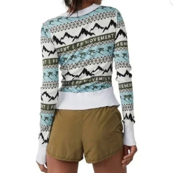 Free People Rally Rib Henley Top Size XS White Aspen Range Ivory Long Sleeve - Picture 3 of 6